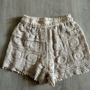 Cotton lace crochet shorts fully lined. Size M